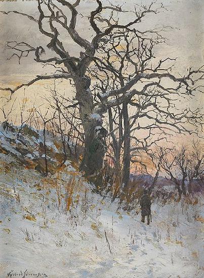 Karl Konrad Simonsson The old oak oil painting picture